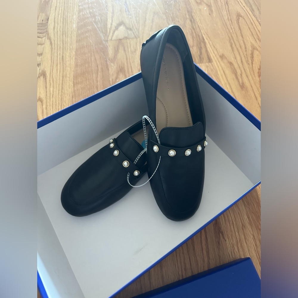SW black loafers with pearls